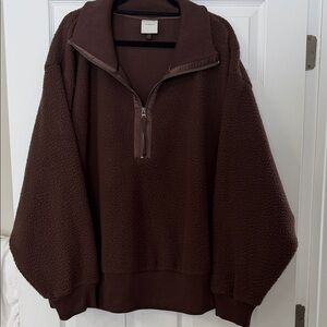 Varley Chocolate Brown Fleece Pullover